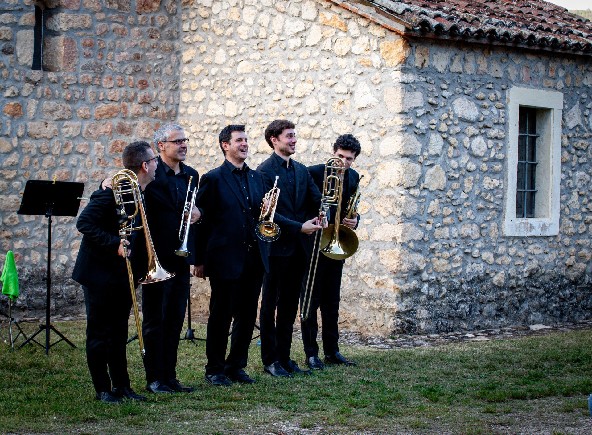 il quintetto Vicenza Brass al termine del concerto
